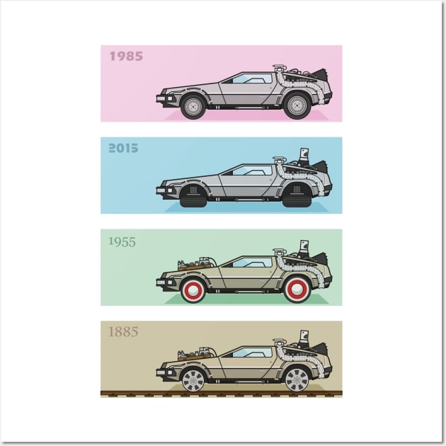 Back to the Future - Delorean x 4 Wall Art by MGulin